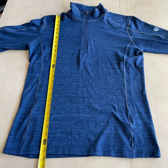Kuhl Men's Alloy 1/4 Zip Long Sleeve Knit Pullover, Blue - Size Medium - Picture 9 of 13